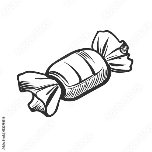 Wrapped candy illustration for sweet treats, confectionery marketing, and festive celebrations