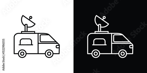 Broadcast van icon Graphic vector set for ui design