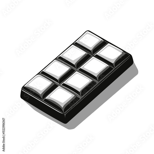 Chocolate bar illustration for sweet indulgence, dessert promotions, and confectionery marketing