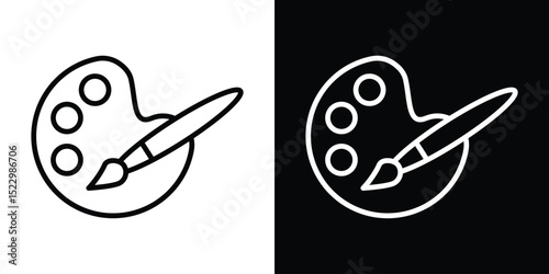 Brush and Palette icon Graphic vector set for ui design