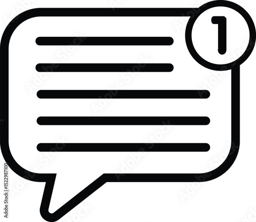 Vector icon of notification designed for general usage in apps, websites, and interfaces.