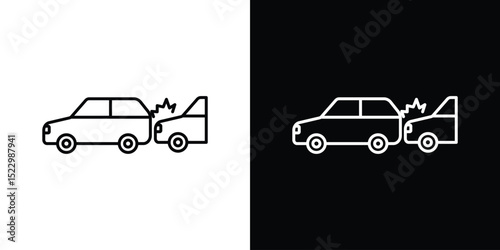 Car accident icon Graphic vector set for ui design