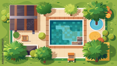 Luxury Outdoor Pool Design with Relaxing Seating Area