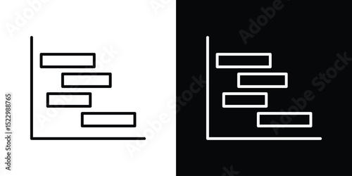 Chart gantt icon Graphic vector set for ui design