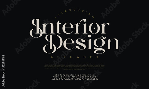 Elegant Font Uppercase Lowercase and Number. Classic Lettering Minimal Fashion Designs. Typography modern serif fonts regular decorative vintage concept. vector illustration