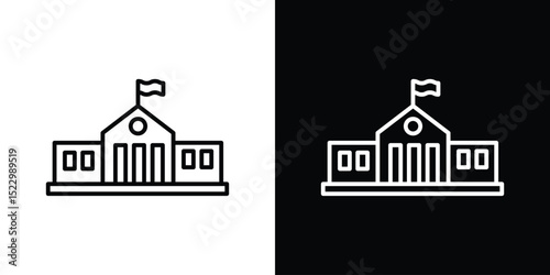 City hall building icon Graphic vector set for ui design