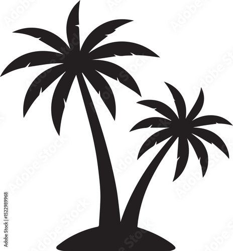 Coconut Tree silhouette Vector | Minimalist & Trendy, Coconut Tree Silhouette Design | Unique & Stylish Coconut Tree Artwork for Vector design