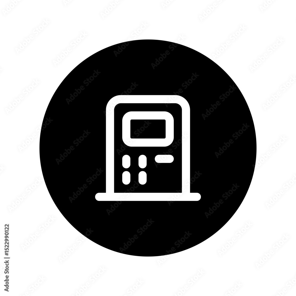 atm machine circular line icon atm machine circular line icon