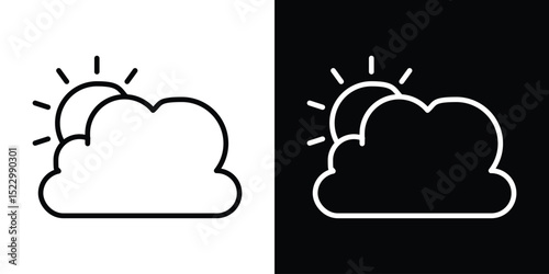 Cloudy Day icon Graphic vector set for ui design