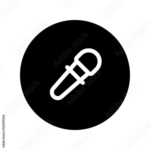 mic circular line icon