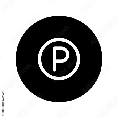 parking area circular line icon