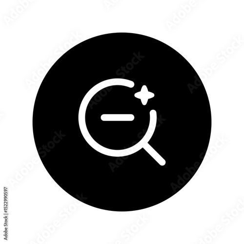 zoom out ai circular line icon