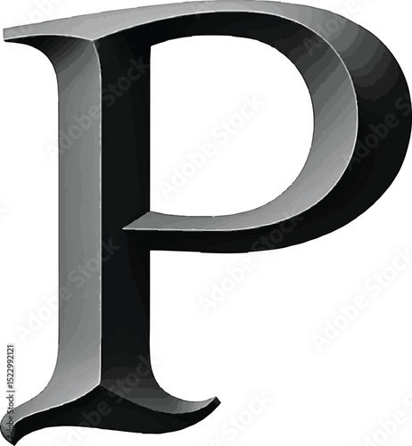 3D letter Style English Alphabet Letters Isolated on White Background.
