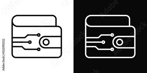 Cryptocurrency wallet icon Graphic vector set for ui design
