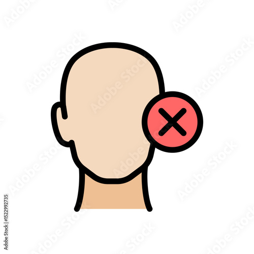 Hearing disability. No hear or mute, deaf ear. Deafness color symbol. Deaf people icon. Vector illustration.