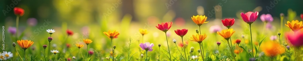 Vibrant wildflowers explode with color in a lush meadow, bathed in the warm sunlight of a spring afternoon Perfect for nature, spring, and environmental themes , outdoor, blooming Vibrant wildflowers explode with color in a lush meadow, bathed in the warm sunlight of a spring afternoon Perfect for nature, spring, and environmental themes , outdoor, blooming