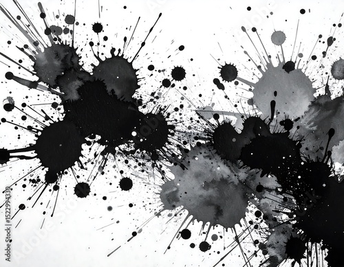 Abstract ink blots on white