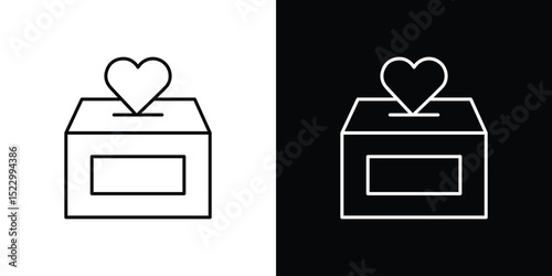 Donation box icon Graphic vector set for ui design