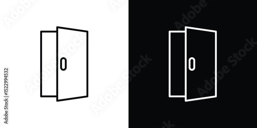 Door icon Graphic vector set for ui design