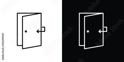 Door closed icon Graphic vector set for ui design