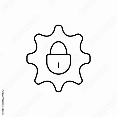 Star lock security icon vector sign