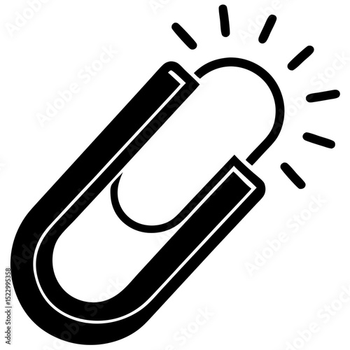 magnet attracting paperclips on white background  .svg