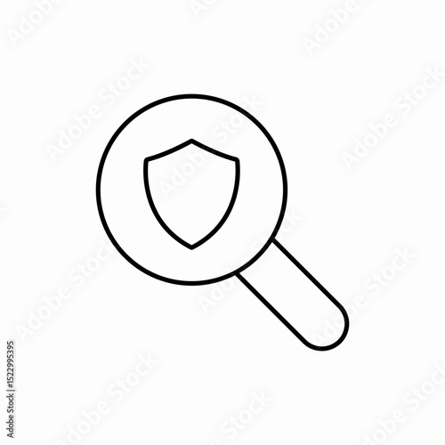Protection magnifier glass icon vector sign