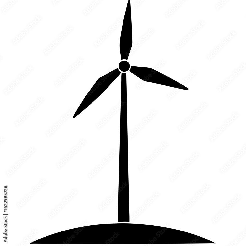 wind turbine silhouette on white background wind turbine silhouette on white background