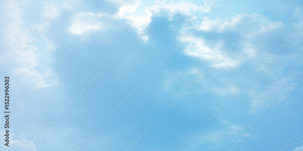 Naklejka premium sunny sky blue light watercolor background. Aquarelle painting brush effect card paper textured canvas cloudy smoke space for text, entertaining card, template. aquamarine color graphics illustration