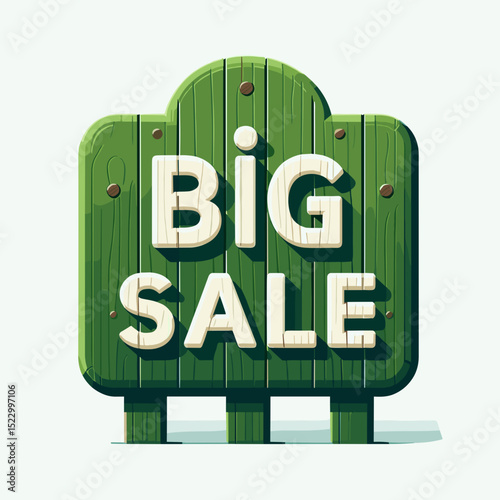 BIG SALE sign on wooden board