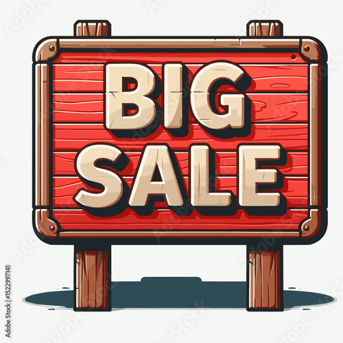 BIG SALE sign on wooden board