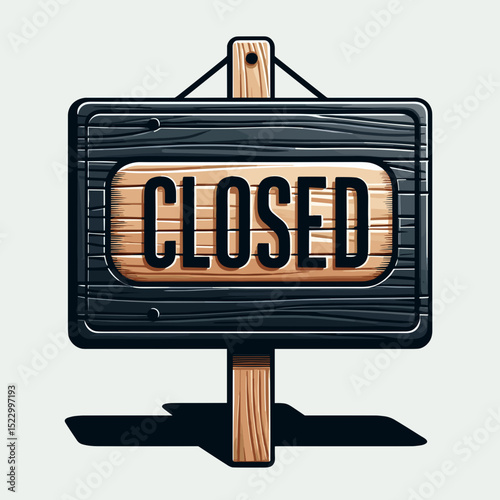 CLOSED sign on black wooden