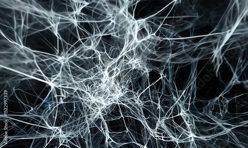 Abstract network design on black background.