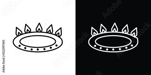 Fire burner icon Graphic vector set for ui design