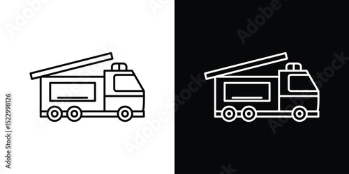 Fire truck icon Graphic vector set for ui design