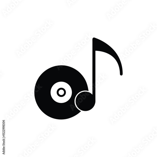 vector illustration of a vinyl record with headphones