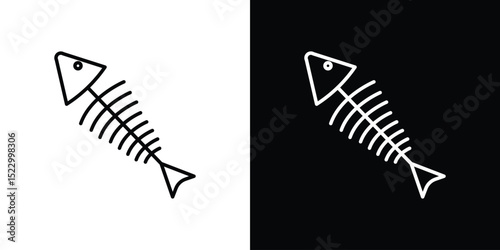 Fishbone icon Graphic vector set for ui design
