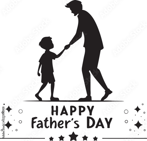 Happy Father's Day Silhouette Scene