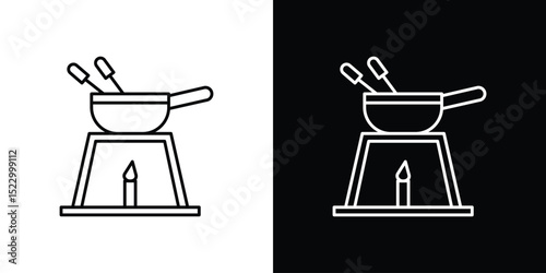 Fondue pot icon Graphic vector set for ui design