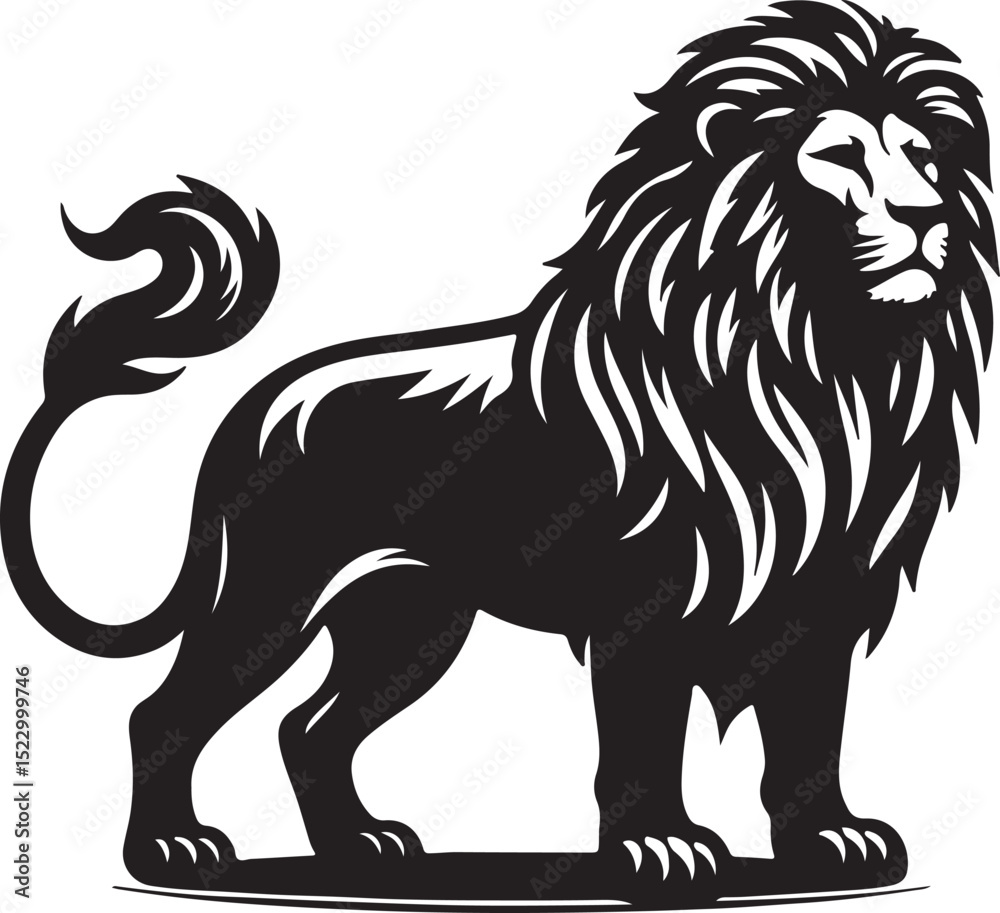 Obraz premium High quality Lion black vector