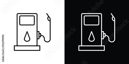 Gas station icon Graphic vector set for ui design