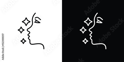 Glowing skin icon Graphic vector set for ui design