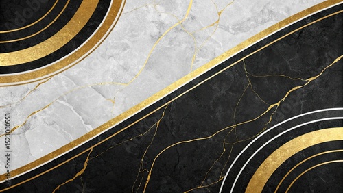 Abstract black gold marble texture background design