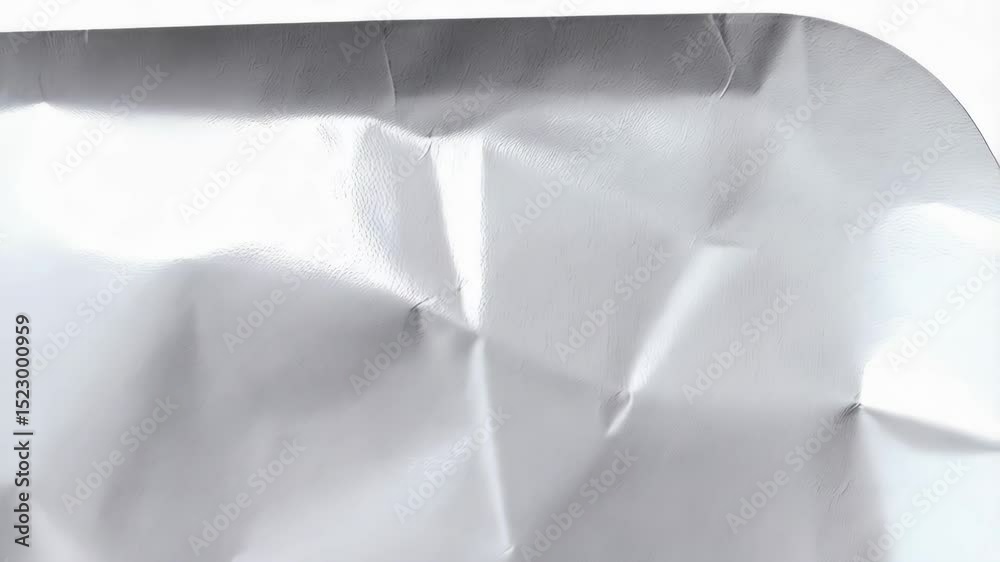 Close-up of a rounded corner of crumpled white sheet paper casting a soft shadow, illuminated by bright, even lighting.