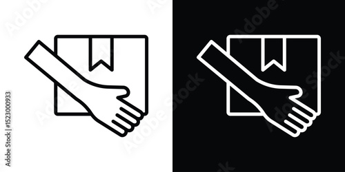 Hand holding box icon Graphic vector set for ui design
