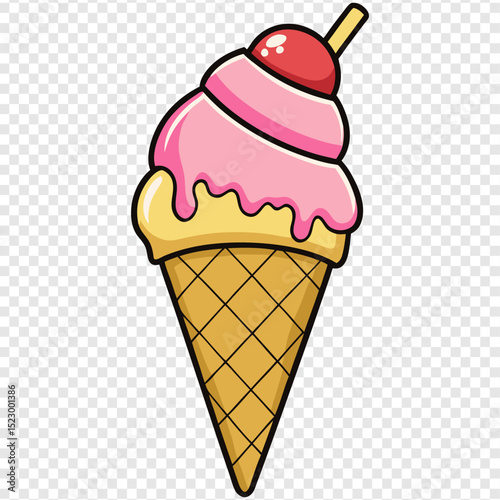Delicious Strawberry Ice Cream Cone A Sweet Summer Treat