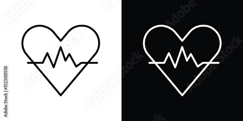 Heartbeat icon Graphic vector set for ui design
