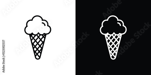 Ice cream cone icon Graphic vector set for ui design