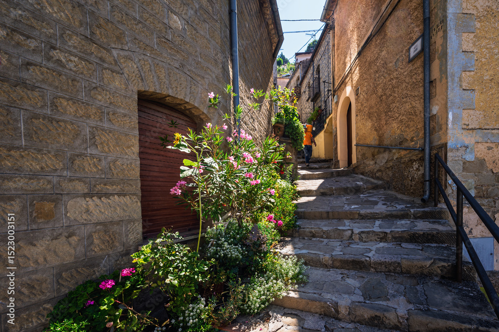 Fototapeta premium view of the center of Pietrapertosa village inside the Dolomiti Lucane, Potenza province, Basilicata