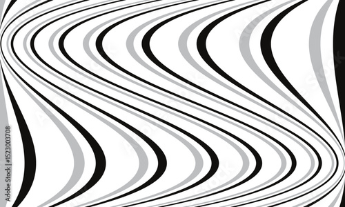 abstract simple black grey wavy line pattern can be used background.